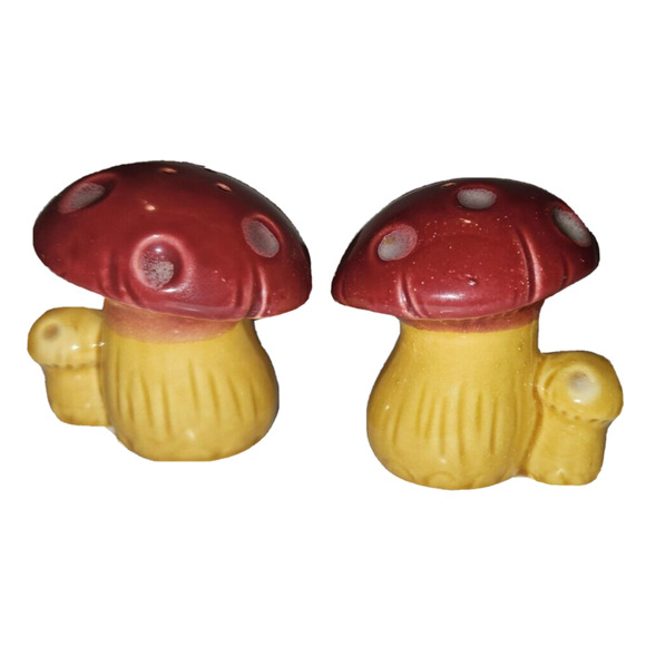 Unbranded Kitchen Vintage Ceramic Mushroom Salt And Pepper Shakers